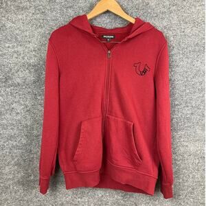 True Religion Men's Classic Logo Graphic Full Zip Hoodie Red, SP